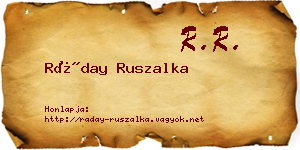 Ráday Ruszalka névjegykártya